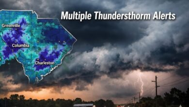 multiple severe thunderstorm alerts issued for south carolina counties