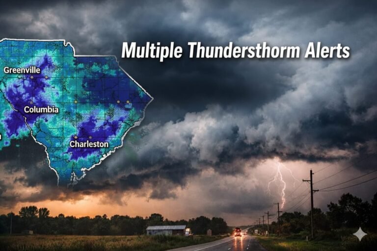 multiple severe thunderstorm alerts issued for south carolina counties